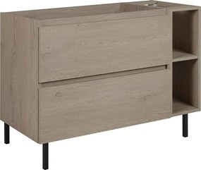 Meble łazienkowe 100 cm (80+20), nóżki, Kolor: Dąb Ciemny, 100 x 80,7 x 46 cm