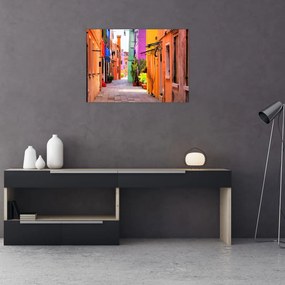 Obraz na szkle kolorowej włoskiej ulicy (70x50 cm)