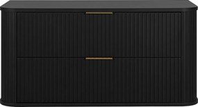 Szafka łazienkowa, matowa czerń, złoty uchwyt, 41,5 x 100 x 51,7 cm