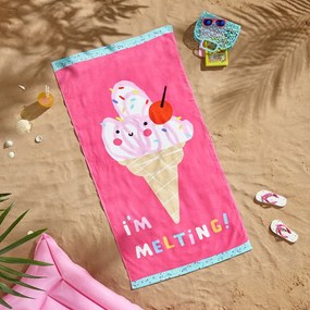 Różowy ręcznik plażowy 160x76 cm I'm Melting – Catherine Lansfield