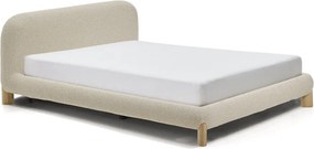 Beżowe tapicerowane łóżko dwuosobowe bez stelaża 180x200 cm Odina – Kave Home