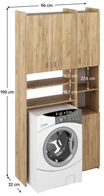 Szafka nad pralką MIRALI, dąb artisan