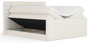Beżowe łóżko kontynentalne ze schowkiem 180x200 cm Ava – Maison de Rêve