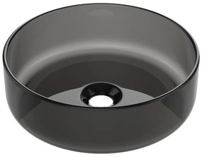 Umywalka nablatowa okrągła przezroczysta z żywicy - 40 cm - Szary - SPAVO
