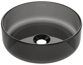Umywalka nablatowa okrągła przezroczysta z żywicy - 40 cm - Szary - SPAVO