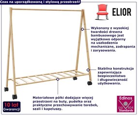 Wieszak drewniany z półką T1-B66
