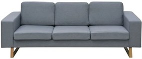 Jasnoszara 3-osobowa sofa - Drofas