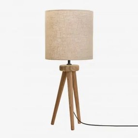 Lampa Stołowa Z Drewna Mango Simona Drewno Mango & Jasny Piaskowy Brąz Ø30 Cm - ↑30 Cm Arlina - Sklum