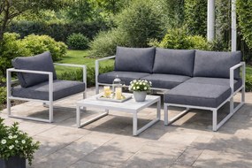 Zestaw mebli ogrodowych narożnik Mostrare, biały