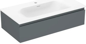 Mexen Orio szafka łazienkowa 90 cm z umywalką Vela, 1 szuflada, grafit mat/biała mat - 91A10-09023-1-BF66-W23M01