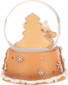 Świąteczna kula śnieżna Piernikowy Santa Claus, poliresin, 9 cm