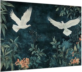 Obraz na szkle - Dwa gołębie (70x50 cm)