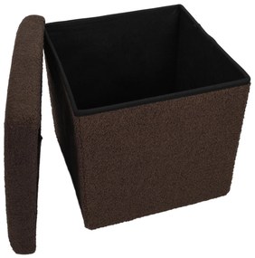 Pufa ze schowkiem boucle BINI, 38 x 38 x 38 cm