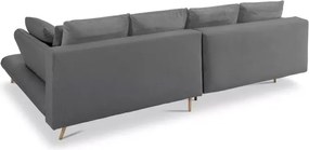 Narożnik MONTE Lewostronny z funkcją spania, pojemnikiem i poduszkami, Sorriso 04 Szary WERSAL