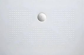 Brodzik prostokątny błyszczący biały „Denver” z cienkiej, antypoślizgowej ceramiki, 80x120 cm