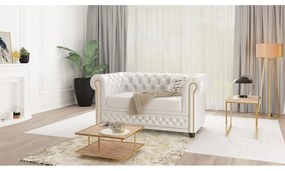 Biała sofa z imitacji skóry 148 cm York – Ropez