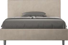 Łóżko bez stelaża tapicerowane 140x210 microfibra piaskowy Adele