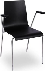 Krzesło konferencyjne z podłokietnikami czarny + chrom T7-H88