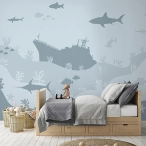 Fototapeta - Sea World, niebieski (196x136 cm)