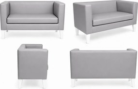 Sofa Monaco : Kolor nogi - Biała, Kolor tkaniny - EKO-SKÓRA - 22D, Typ tkaniny - Eko-skóra , Wysokość nogi - 20 cm