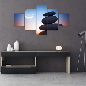 Obraz ułożonych kamieni jeden na drugim (125x70 cm)