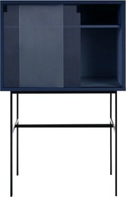 Ciemnoniebieska witryna z drzwiami przesuwnymi 70x109x40 cm Lekko – noo.ma