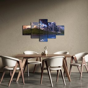 Obraz jeziora i gór (125x70 cm)