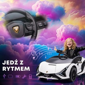 HOMCOM Samochód Dziecięcy Małe Elektryczne Rowerki Duże Elektryczne Rowerki Elektryczne Rowerki Na Urodziny SUV Z Pilotem Muzyką Kolor Biały Aosom PL