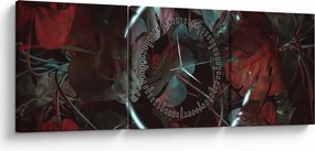 Obraz - Neonowe koło między palmami (z zegarem) (90x30 cm)