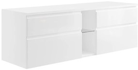 Szafka łazienkowa wisząca   pod umywalkę - Biały - 150 cm - MAGDALENA II