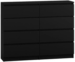 Komoda Lonix 2X 140 cm - czarna