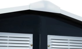 Outsunny szopa na narzędzia z fundamentem metalowa domek ogrodowy grafitowy 213x130x185 cm zabezpieczenie przed warunkami atmosferycznymi | Aosom PL