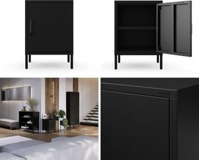Metalowa szafka nocna Modern Mia, kolor czarny