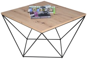 Loftowy stolik kawowy dąb artisan + czarny B8-E01