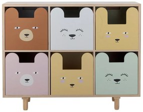 Niska komoda dziecięca z litego drewna paulowni w naturalnym kolorze 25,5x88,5 cm Calle – Bloomingville Mini