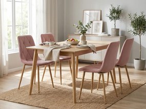 Różowe aksamitne krzesło LIBRA CLOUD ROSE