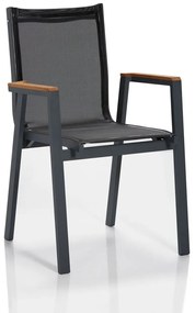 Czarne metalowe krzesła ogrodowe zestaw 6 szt. Ottowa – Floriane Garden