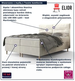 Beżowe tapicerowane łóżko kontynentalne 6 rozmiarów  A9-S24