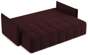 Bordowa rozkładana/ze schowkiem sofa 225 cm Moku – Makamii