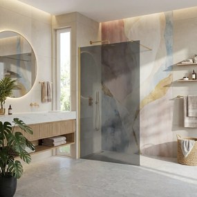 Kabina prysznicowa Walk-In Rea Flexi Grey / Brush Gold 130
