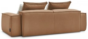 Brązowa sofa z imitacji skóry 260 cm Boheme – Bobochic Paris