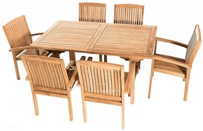 Zestaw teak ogrodowy TWIN 1 + 6
