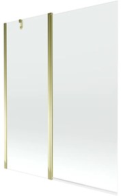 Mexen Flip parawan nawannowy 2-skrzydłowy 140 x 150 cm, transparent, złoty - 894-140-101-50-00