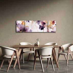 Obraz - Kwiaty akwarelowe (170x50 cm)
