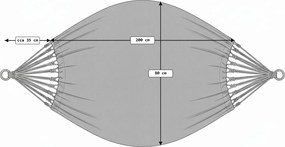 Hamak ZENVIO 200x80 cm, biały + torba gratis