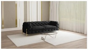 Czarna aksamitna sofa 225 cm Chelsea Bis – Ropez
