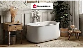 Wanna wolnostojąca biała matowa - 130 x 74 x 60 cm - 195 l - CALDRIA