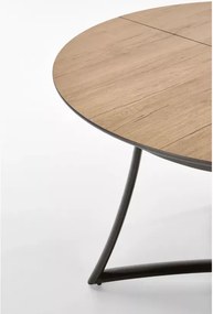 Okrągły stół Nizami o średnicy 118 cm rozkładany do 148 cm dąb złoty / popielaty, nogi - antracyt