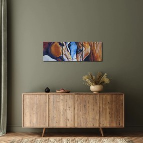 Obraz - Zakochane konie (z zegarem) (90x30 cm)