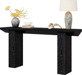 Konsola do przedpokoju, 160 cm, czarna, wąska, długa, stolik kawowy